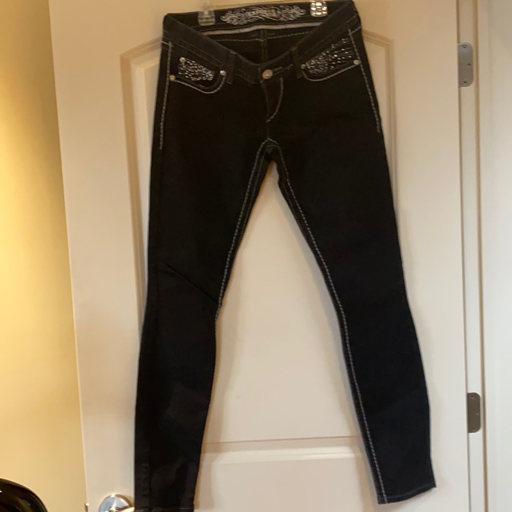 Express jeans black with rhinestone size 6